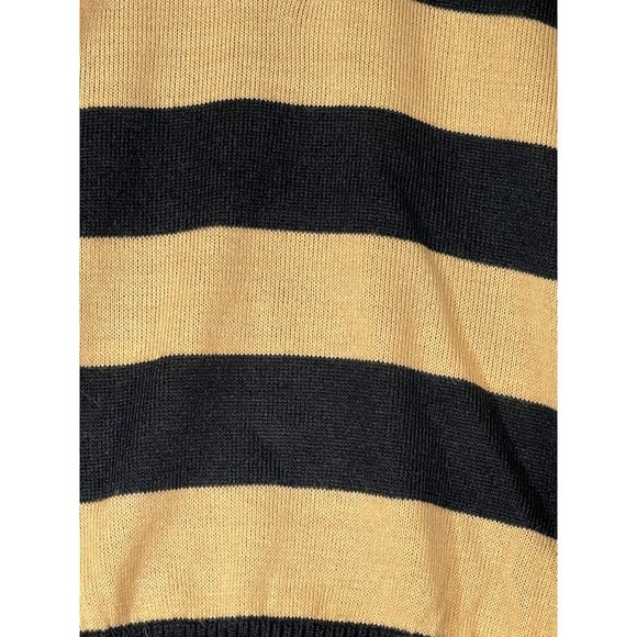 Via L.A Women's Size medium Sweater striped tan and black - Picture 7 of 16